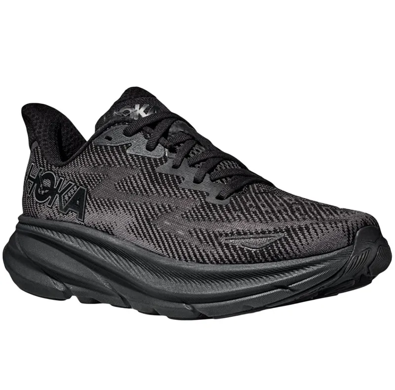 Hoka One One Men's Clifton 9 WIDE Running Shoes Black/Black-1